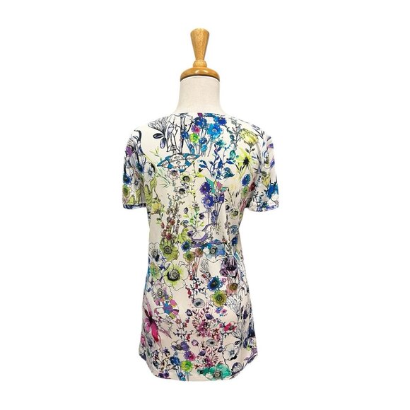 Roberto Cavalli Robot Astro Floral Garden Print Top Size 42 US M Medium Shirt - Picture 3 of 7